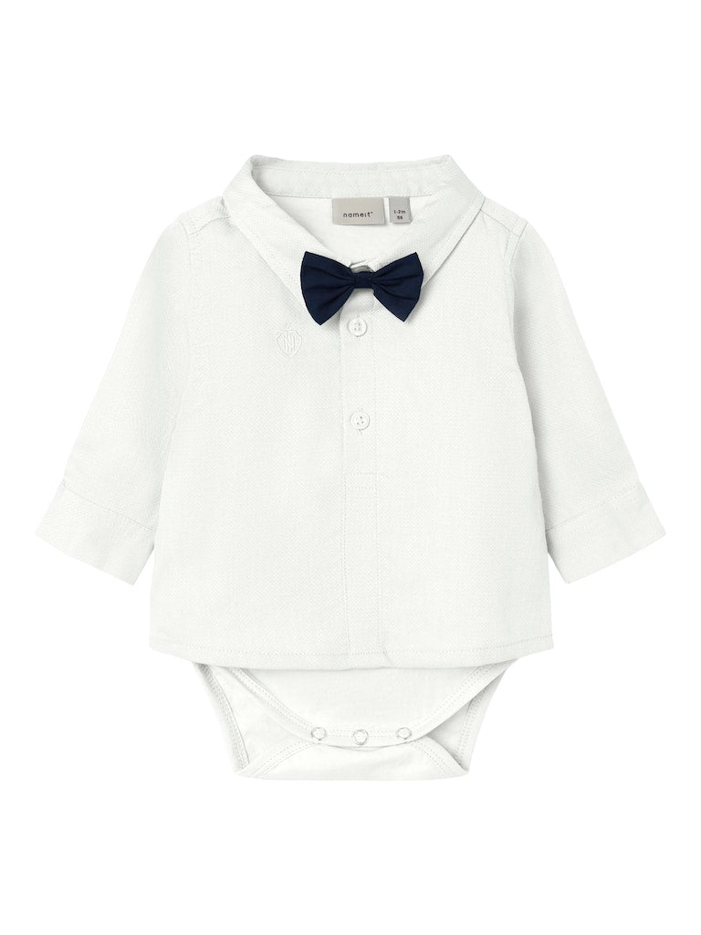 Name it Baby Boy Cotton Shirt Body Suit with Bow Tie