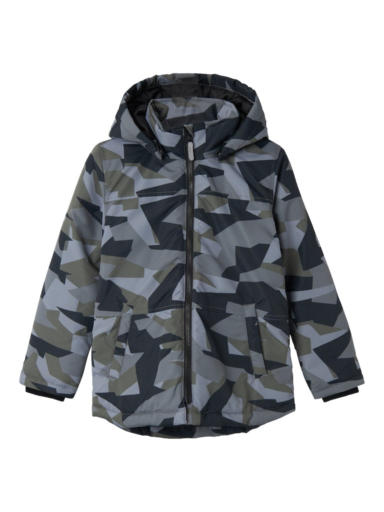 Name it Boys Padded Winter Jacket Grey Camouflage