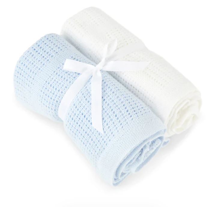 2-Pack Cellular Blanket - Blue/White