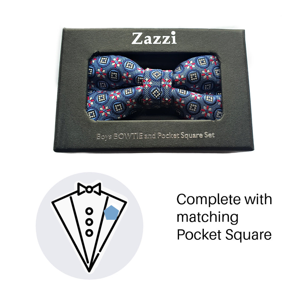 Zazzi Boys Bow Tie & Pocket Square B6074-3