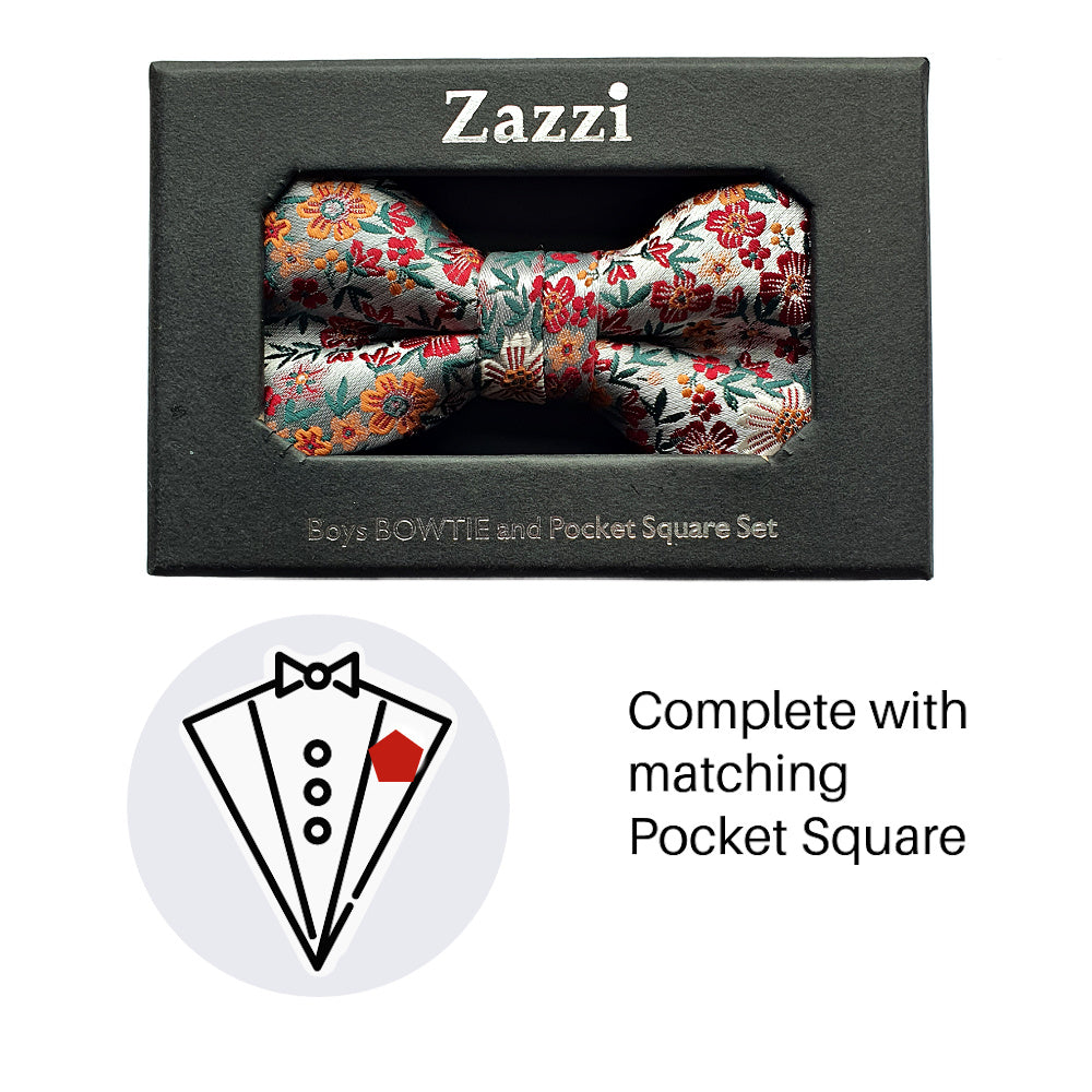 Zazzi Boys Bow Tie & Pocket Square B6077-3