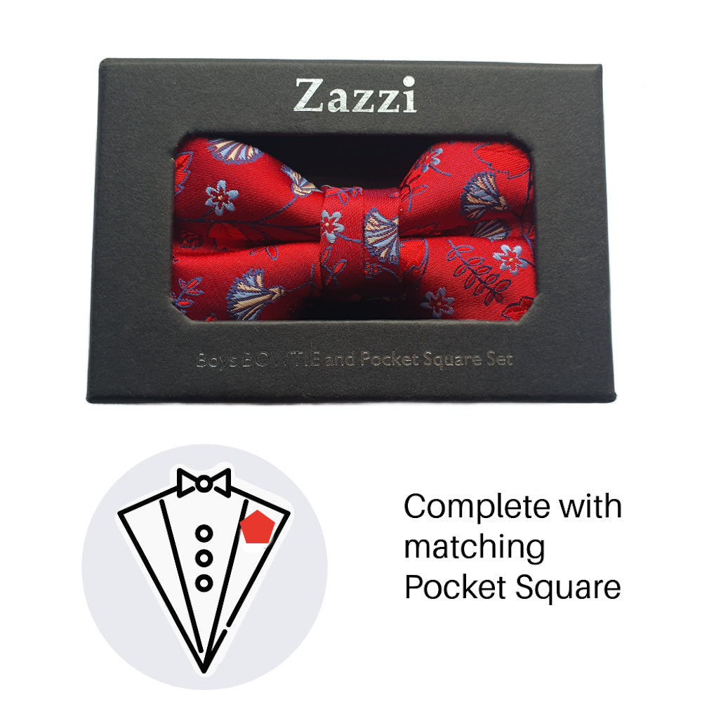 Zazzi Boys Bow Tie & Pocket Square B6080-1