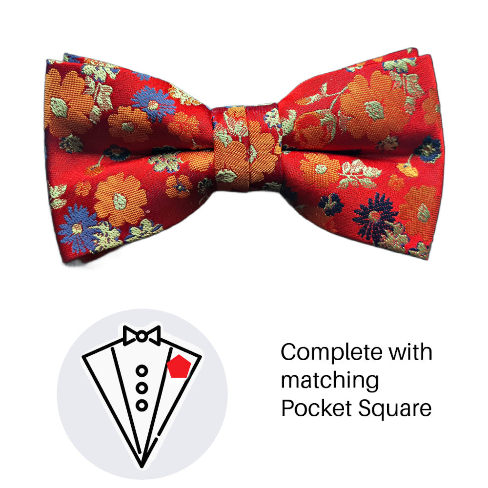 Boys Bow Tie & Pocket Square  B6082-10R