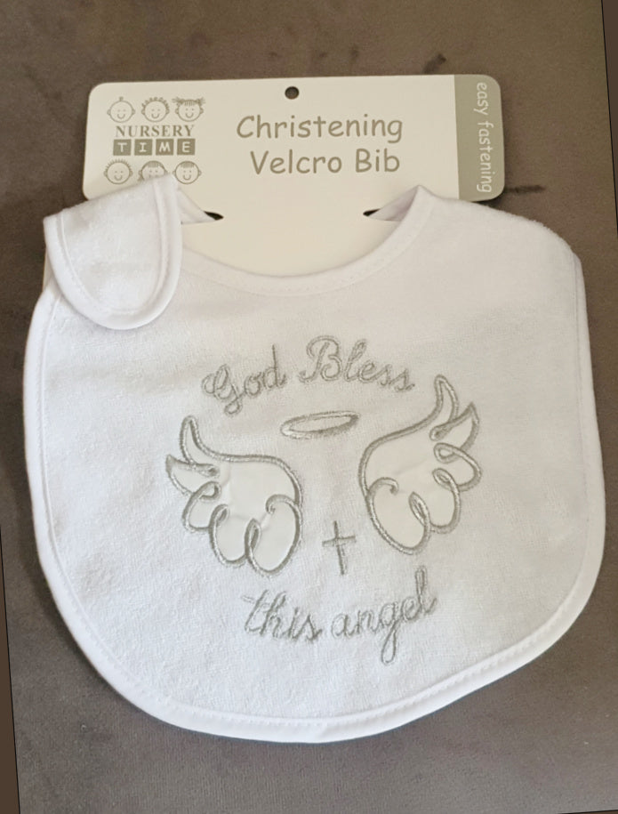 Christening Bib - God Bless This Angel