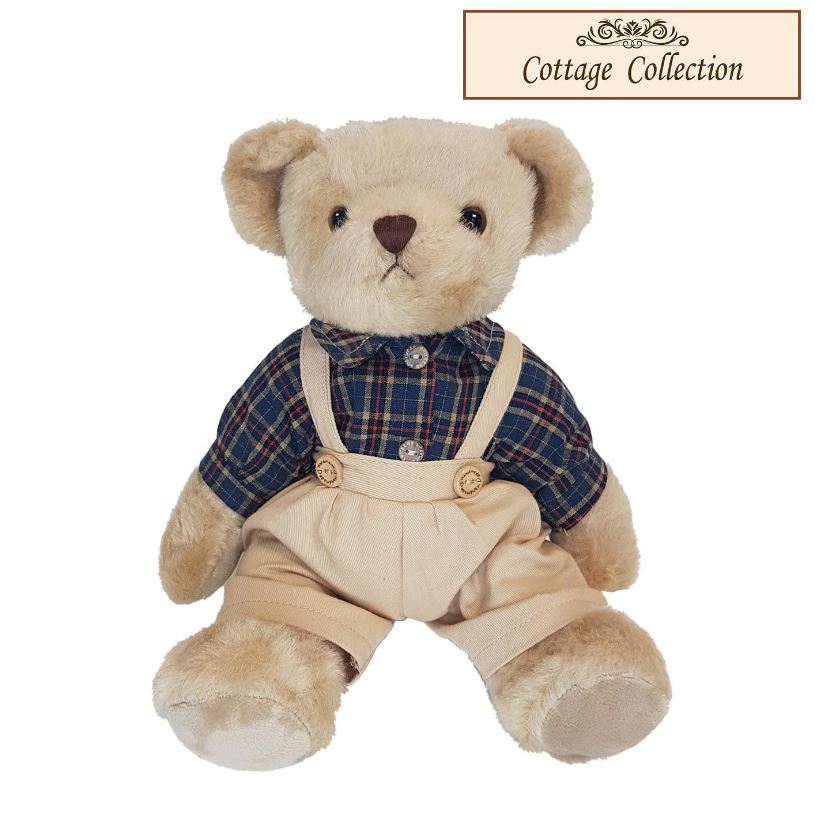 The Cottage Collection Bear  - Navy Check Shirt BB172