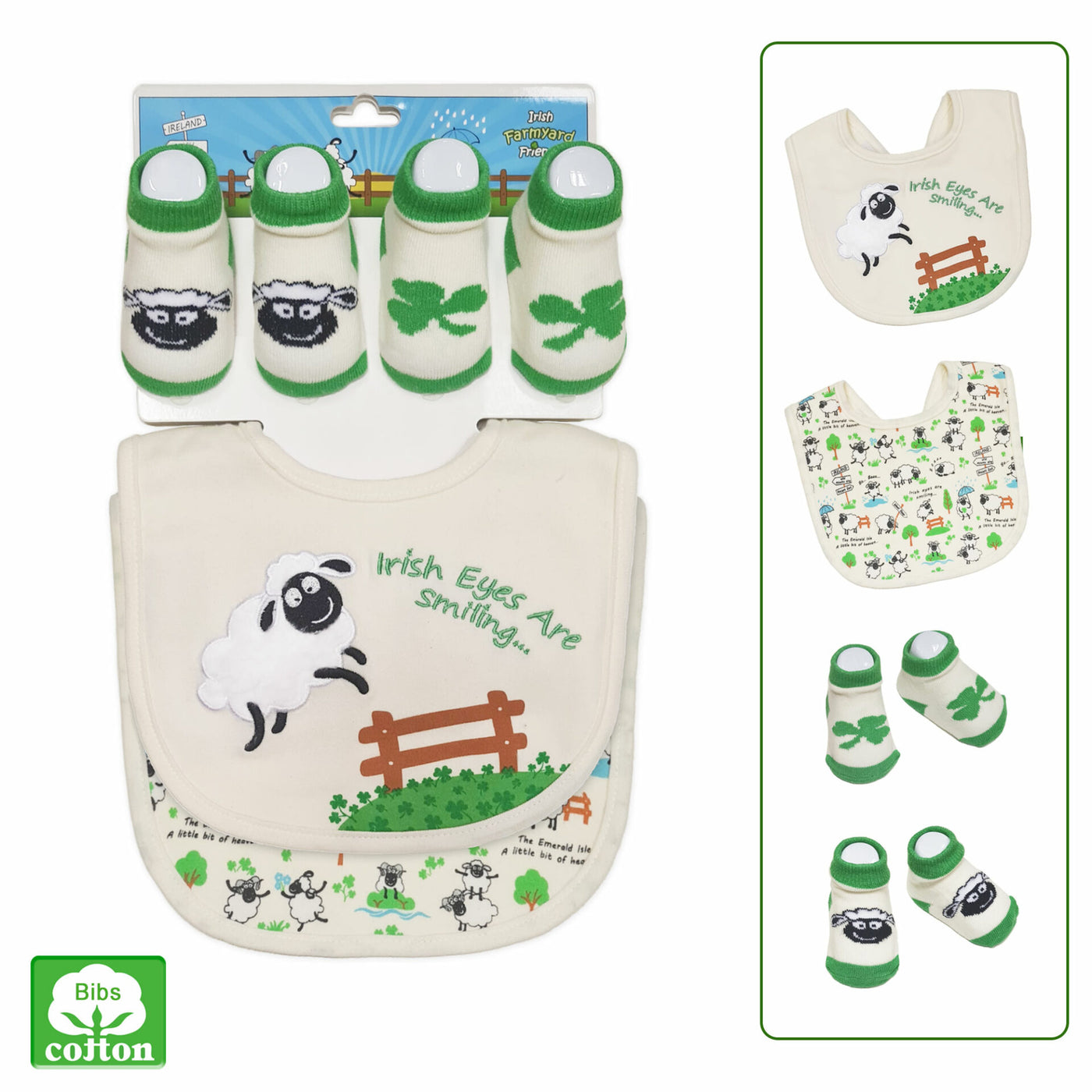 Irish 4-Piece Bib And Socks Set