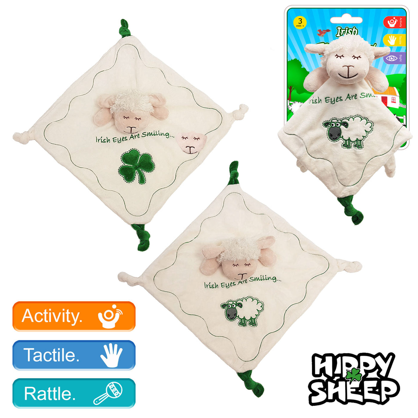 Irish Velour Sheep Baby Comforter