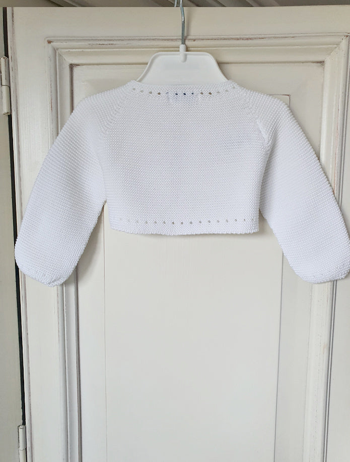 White Baby Girl Knitted Bolero Cardigan by Juliana - 25213