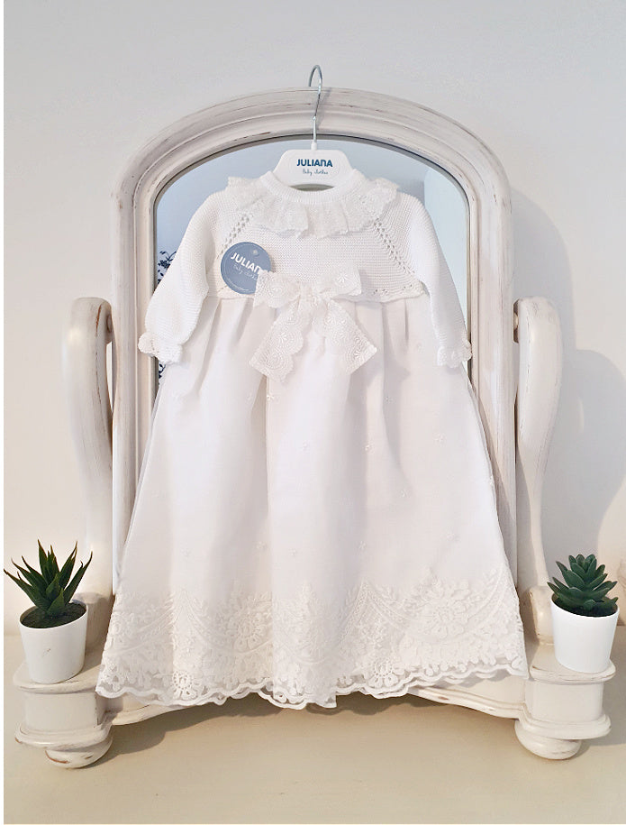 Girls White Christening Dress by Juliana - 25109