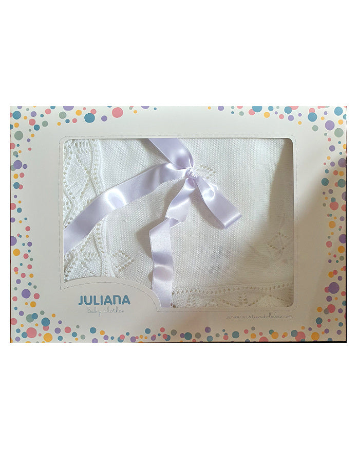 White Christening Baby Shawl by Juliana - 25002