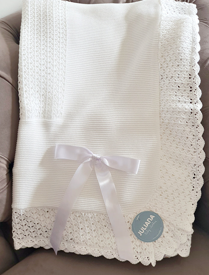 White Christening Baby Shawl by Juliana - 25003