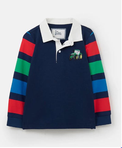 Lighthouse Boys Green Tractor Polo Top - Rafferty