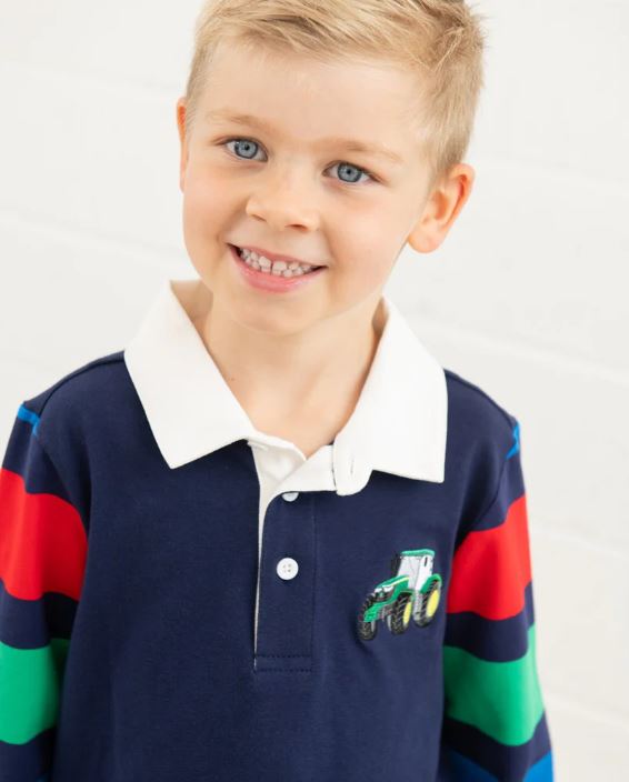 Lighthouse Boys Green Tractor Polo Top - Rafferty