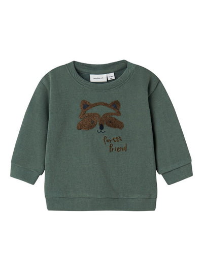 Name it Baby Boy 2-Piece Sweatshirt Raccoon Set - Green