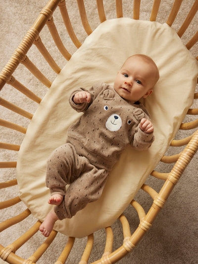 Name it Baby Boy 2-Piece Velour Teddy Set - Brown