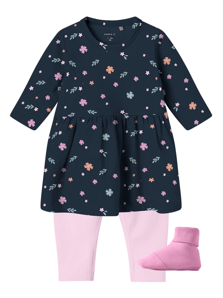 Name it Baby Girl 3-Piece Dress Set with Booties