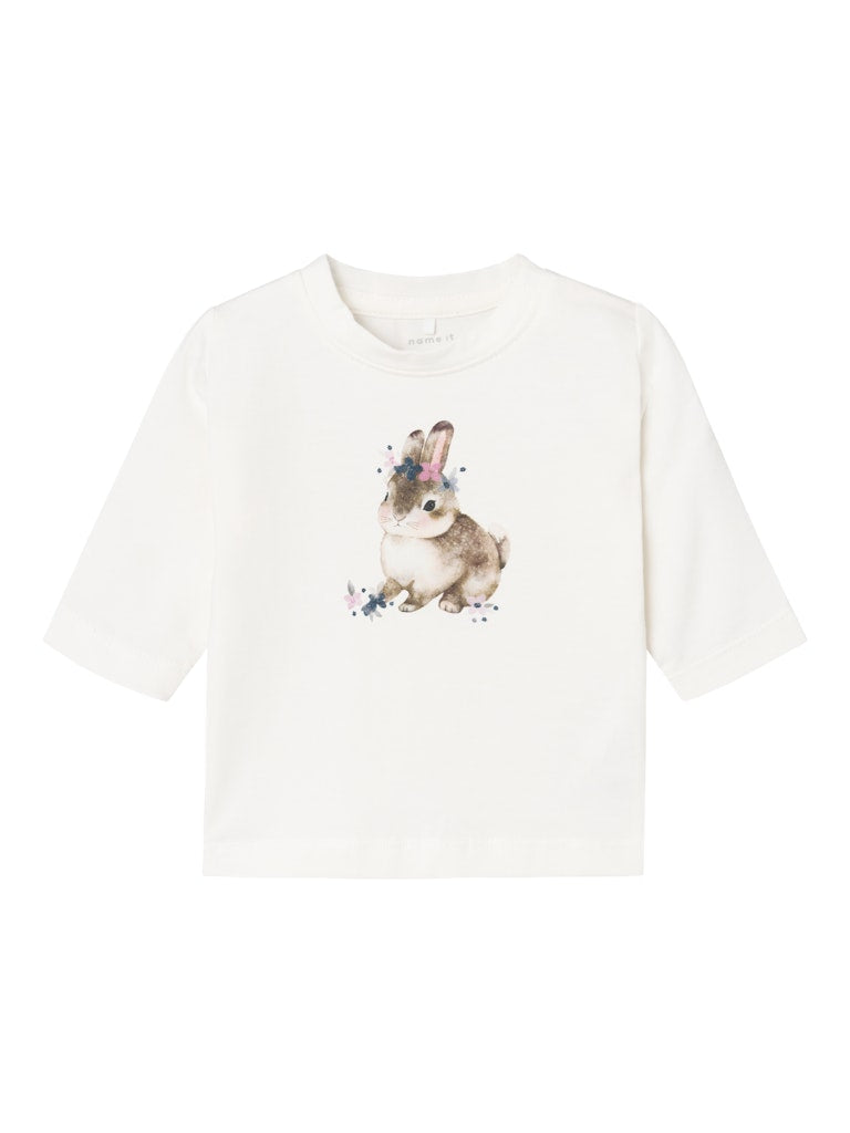 Name it Baby Girls Long-Sleeved Cotton Bunny Top