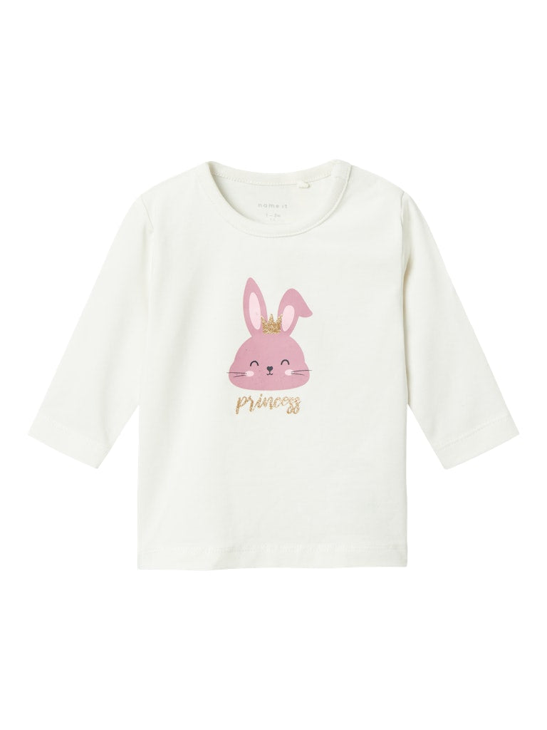 Name it Baby Girls Happy Bunny Cotton Top