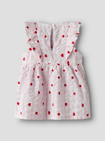 Baby Girl Soft Cotton Gingham Dress - Hearts