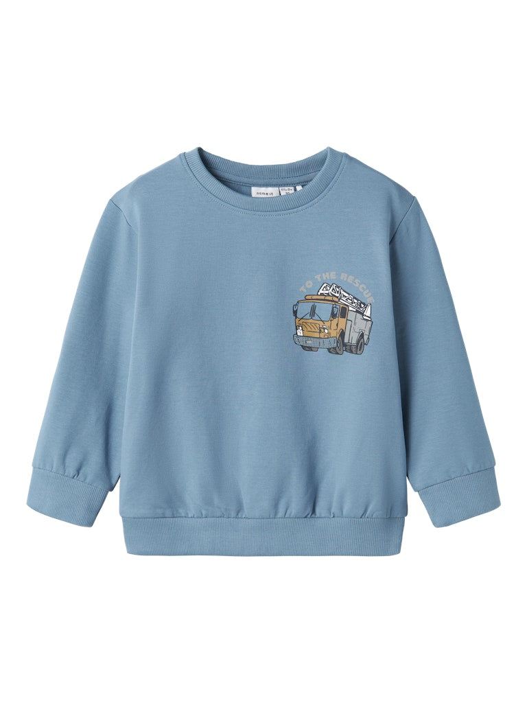 Name it Mini Boys Cotton Sweatshirt - Fire Truck