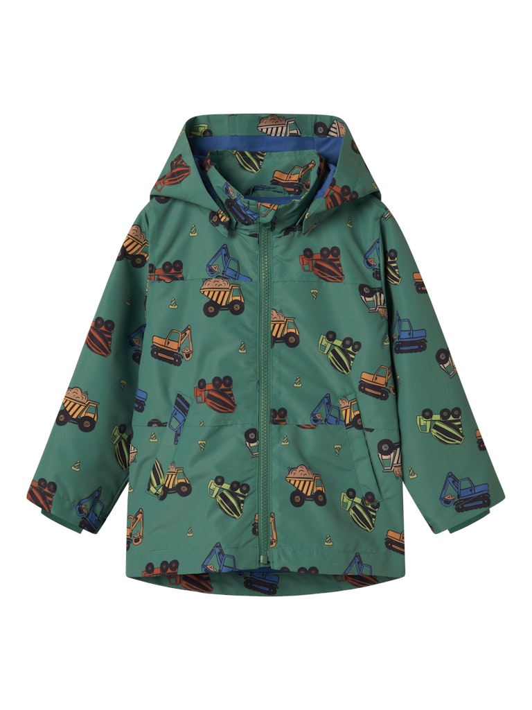 Name it Mini Boy Showerproof Spring Jacket - Green Construction