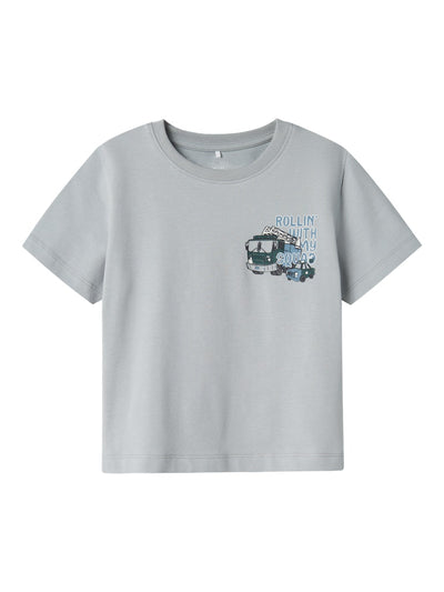 Name it Mini Boys Graphic Print Top - Fire Trucks