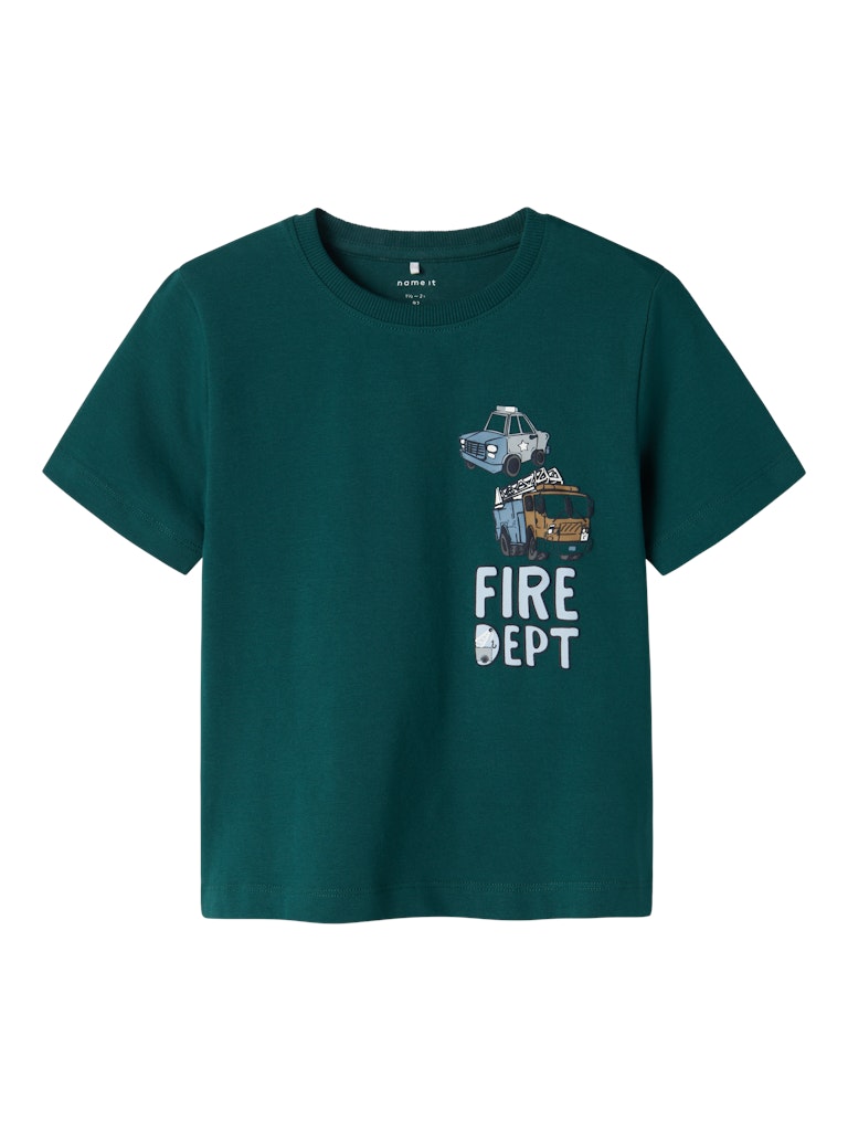 Name it Mini Boys Graphic Print Top - Fire Trucks