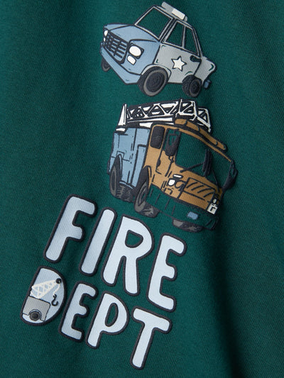 Name it Mini Boys Graphic Print Top - Fire Trucks