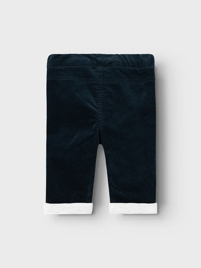 Baby Boy Soft Cord Trousers - Navy Blue