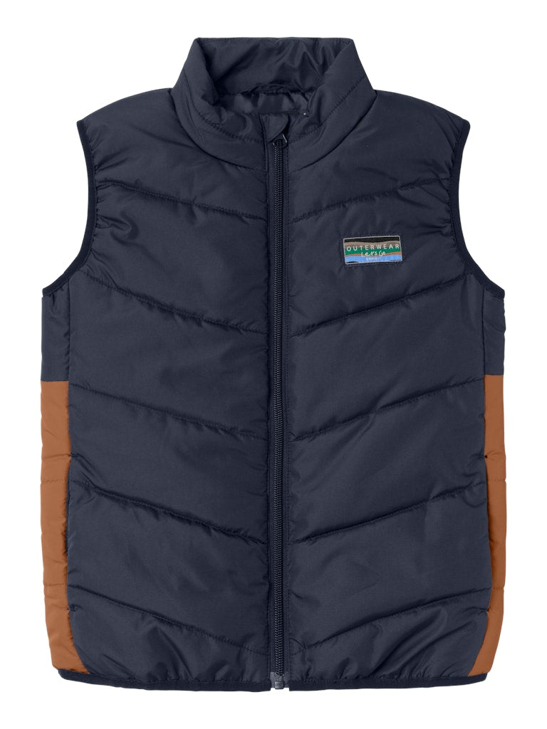 Name it Boys Colour Block Padded Gilet - Navy