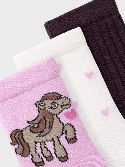 Girls 3-Pack Socks - Pony