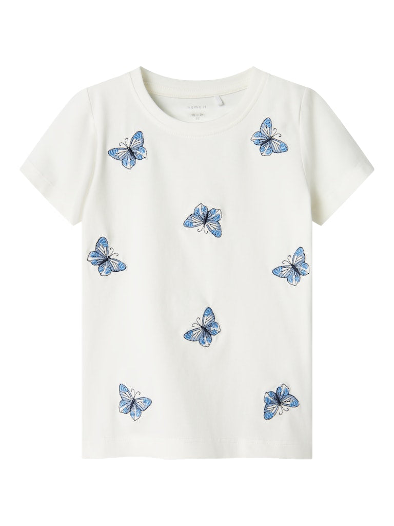 Name it Girls Butterfly T-Shirt - Cream