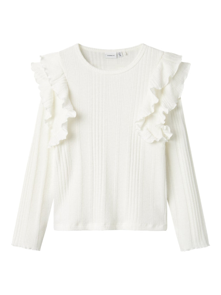 Name It Girls Ribbed Ruffle Top