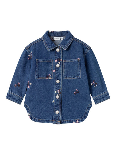 Name It Mini Girls Floral Denim Jacket