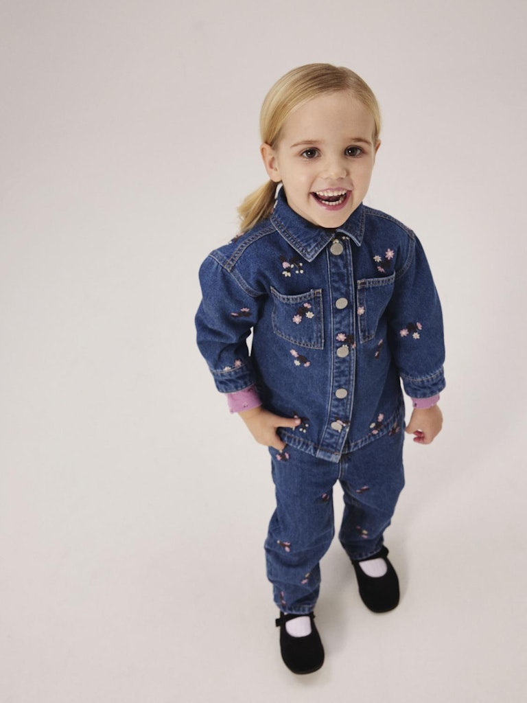 Name It Mini Girls Floral Denim Jacket