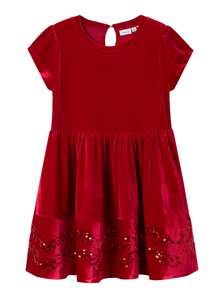 Name it Girls Red Velvet Sequin Dress