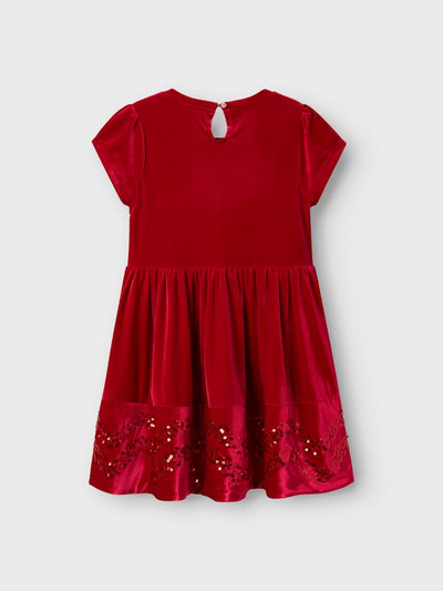 Name it Girls Red Velvet Sequin Dress