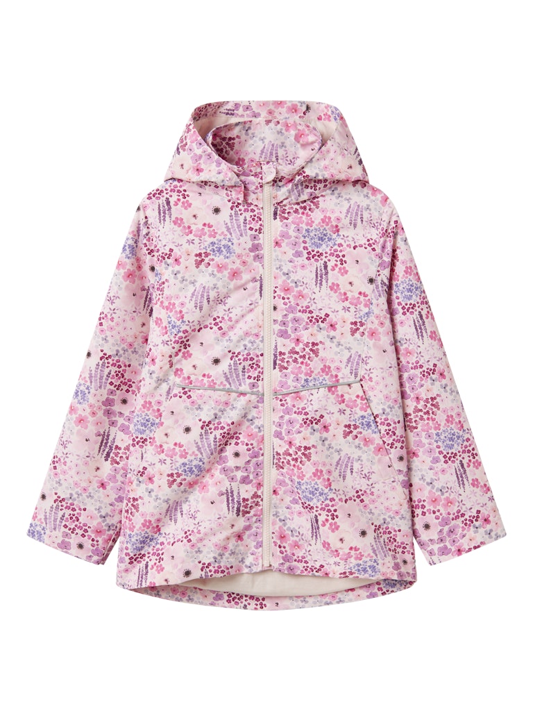 Name it Girls Spring Showerproof Floral Jacket - Mauve