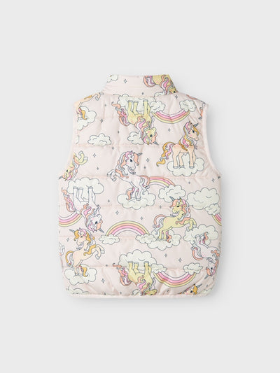 Name it Toddler Girl Padded Gilet - Pink Unicorn