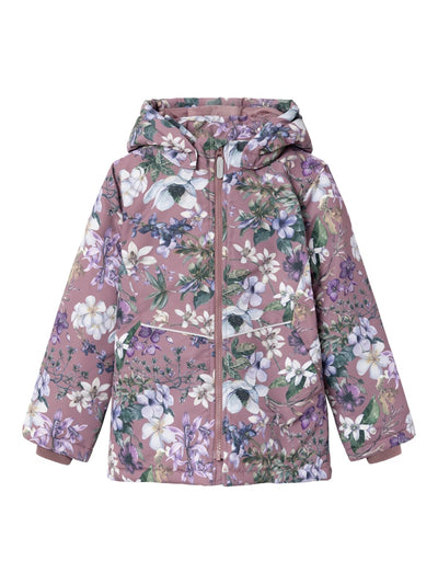 Name it Girls Floral Pink Padded Winter Jacket