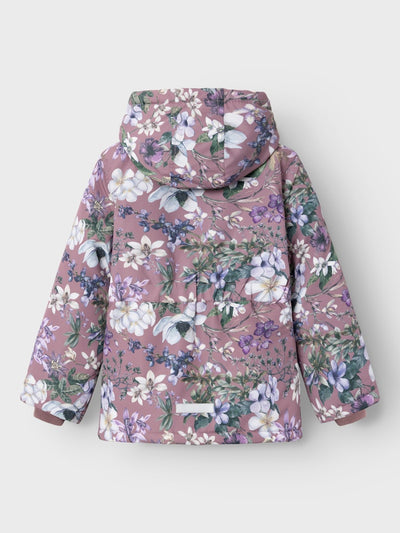 Name it Girls Floral Pink Padded Winter Jacket