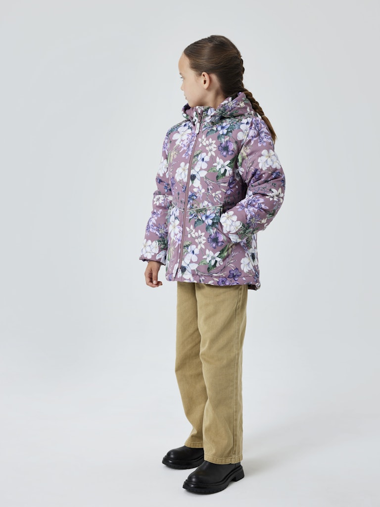 Name it Girls Floral Pink Padded Winter Jacket