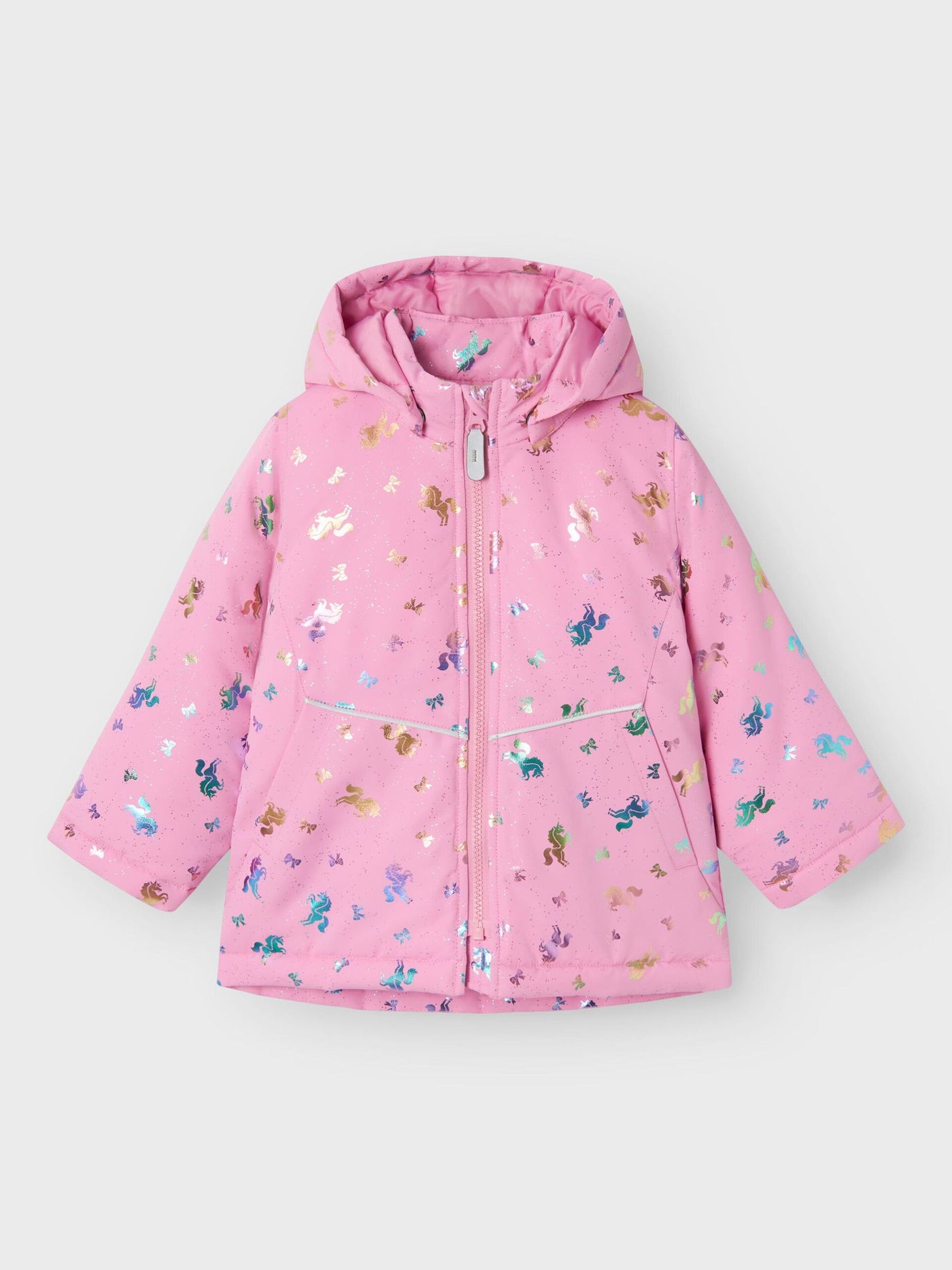 Name it Toddler Girls Showerproof Unicorn Winter Jacket - Pink