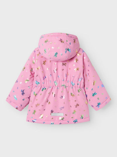 Name it Toddler Girls Showerproof Unicorn Winter Jacket - Pink