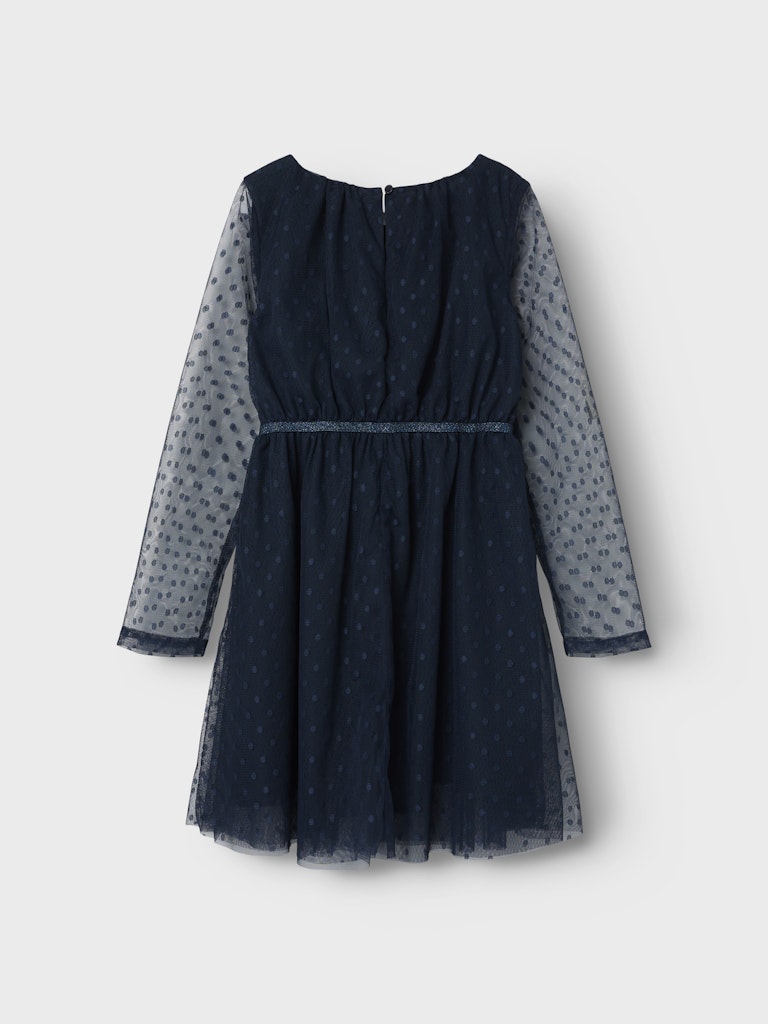 Name it Girls Long Sleeved Chiffon Polka-Dot Dress