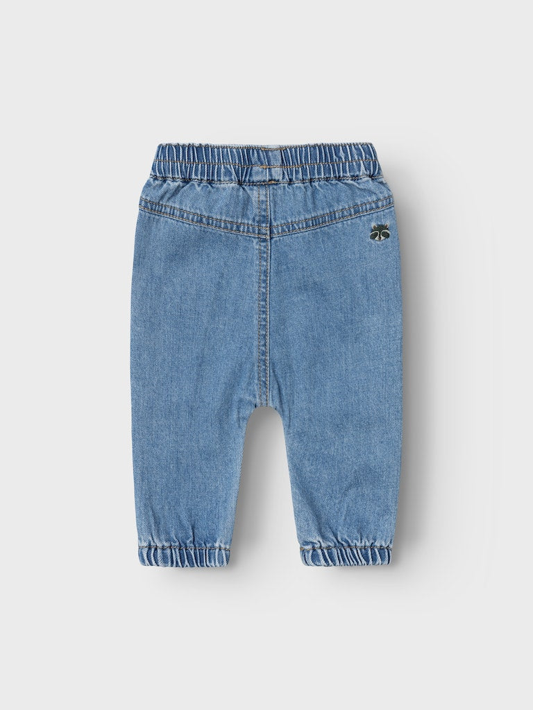 Baby Boy Soft Embroidered Jeans - Animals