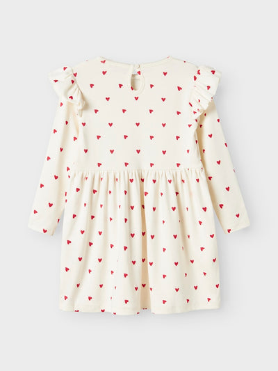 Name it Girls Long Sleeved Heart Print Dress