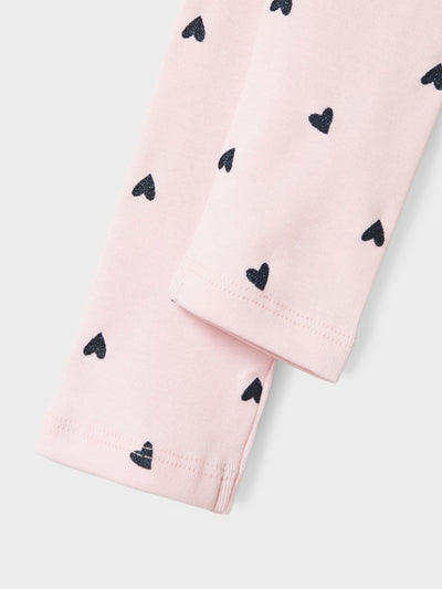 Name It Mini Girls Cotton Leggings - Hearts