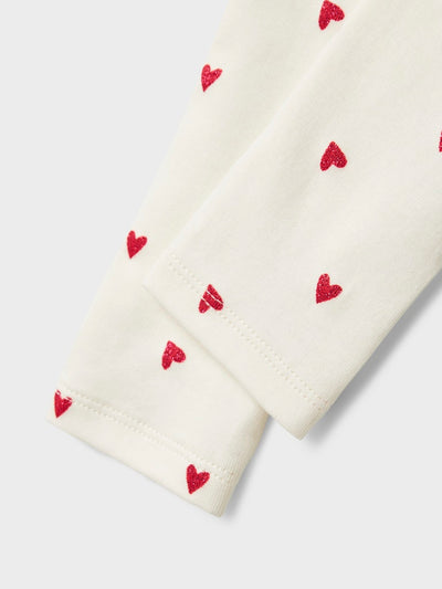 Name It Mini Girls Cotton Leggings - Hearts