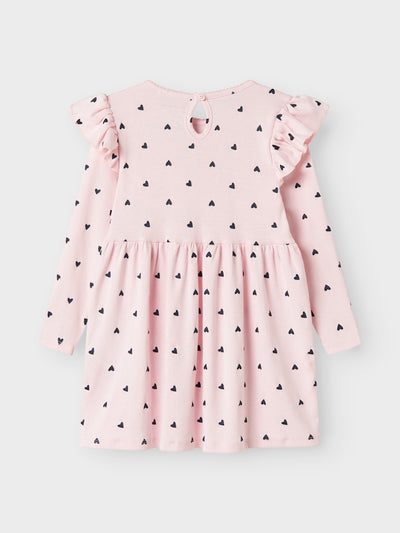 Name it Girls Long Sleeved Heart Print Dress